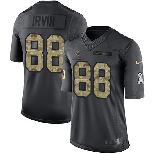 Cowboys #88 Michael Irvin Black Youth Stitched Limited 2016 Salute To Service Jersey