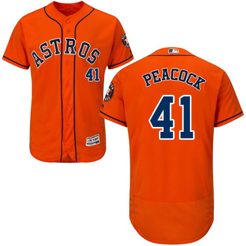 Houston Astros #41 Brad Peacock Orange Flexbase Authentic Collection Stitched Jersey Men's