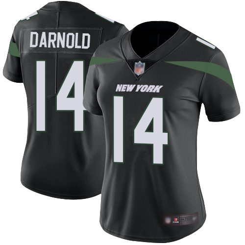 New York Jets #14 Sam Darnold Black Alternate Women's Stitched Vapor Untouchable Limited Jersey Womens