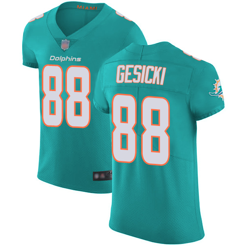 Dolphins #88 Mike Gesicki Aqua Green Team Color Men's Stitched Vapor Untouchable Elite Jersey