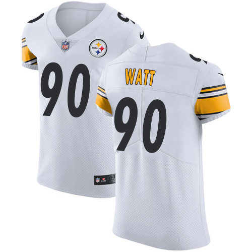 Steelers #90 T. J. Watt White Men's Stitched Vapor Untouchable Elite Jersey