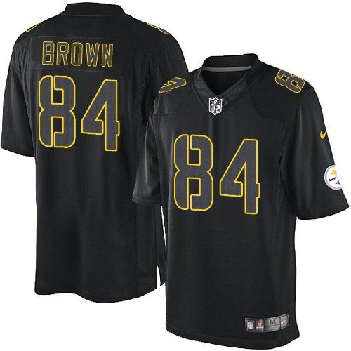 Pittsburgh Steelers #84 Antonio Brown Black Men's Stitched Impact Limited Jersey Men's