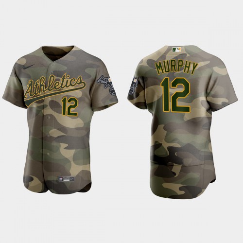 Oakland Oakland Athletics #12 Sean Murphy Men's 2021 Armed Forces Day Authentic Jersey -Camo Men's