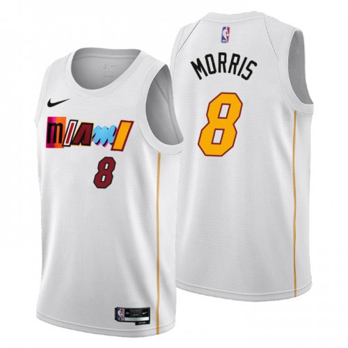 Miami Heat #8 Markieff Morris Mens 2022-23 City Edition Jersey - Cherry Blossom White Mens