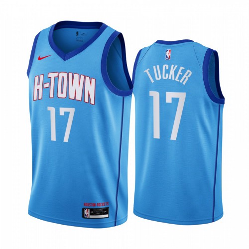 Houston Rockets #17 PJ Tucker Blue Womens Swingman 2020-21 City Edition Jersey Womens