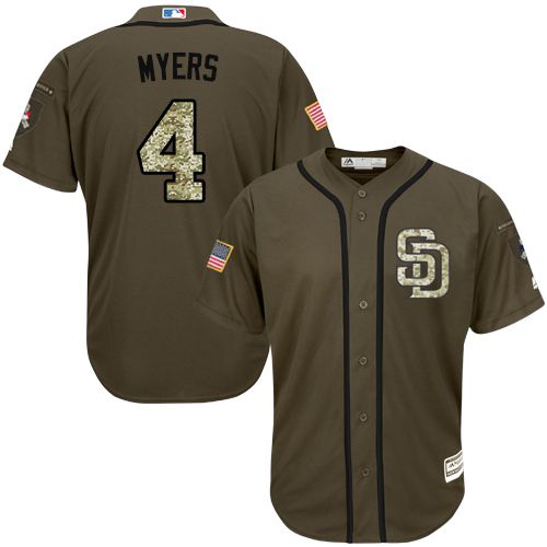 San Diego Padres #4 Wil Myers Green Salute to Service Stitched Jersey Men's