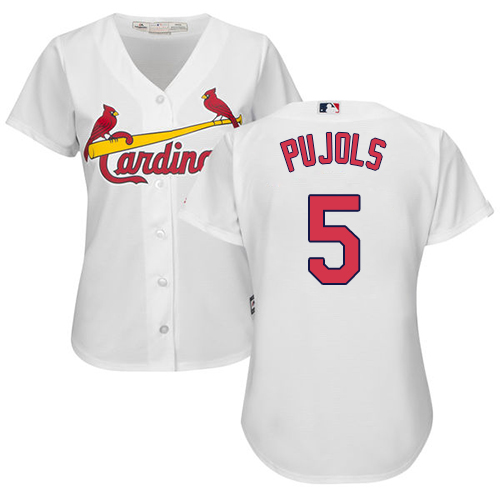 St.Louis Cardinals #5 Albert Pujols White Women's Fashion Stitched Jersey Womens