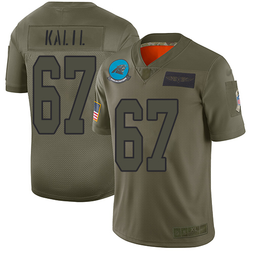 Carolina Panthers #67 Ryan Kalil Camo Youth Stitched Limited 2019 Salute to Service Jersey Youth