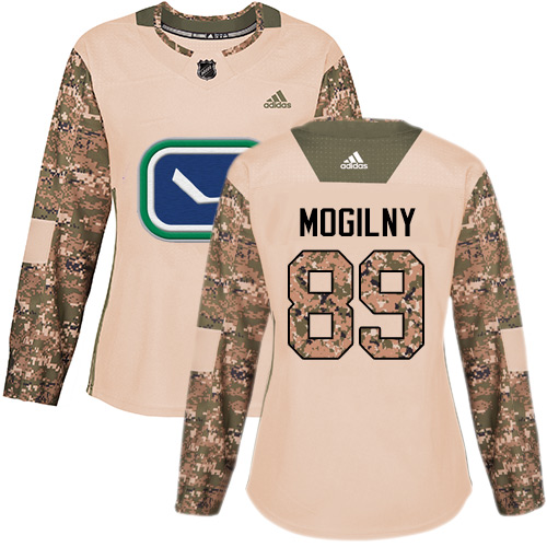 Adidas Vancouver Canucks #89 Alexander Mogilny Camo Authentic 2017 Veterans Day Women's Stitched Jersey Womens