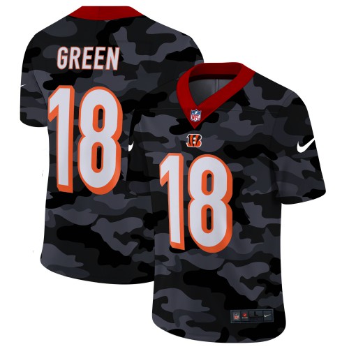 Cincinnati Cincinnati Bengals #18 A.J. Green Men's 2020 Black CAMO Vapor Untouchable Limited Stitched Jersey Men's