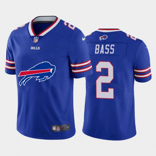 Buffalo Buffalo Bills #2 Tyler Bass Royal Blue Men's Big Team Logo Vapor Limited Jersey Men's