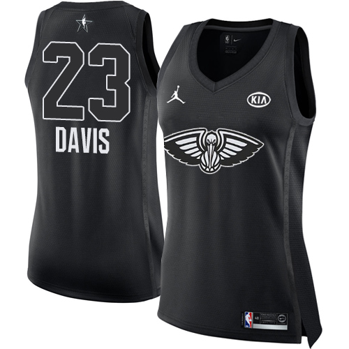 New Orleans Pelicans #23 Anthony Davis Black Womens Jordan Swingman 2018 All-Star Game Jersey Womens
