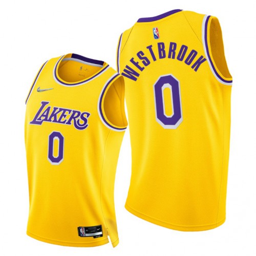 Los Angeles Lakers #0 Russell Westbrook Youth 2021-22 75th Diamond Anniversary Jersey Gold Youth