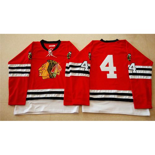 Mitchell And Ness 1960-61 Chicago Blackhawks #4 Niklas Hjalmarsson Red Stitched Jersey Men's