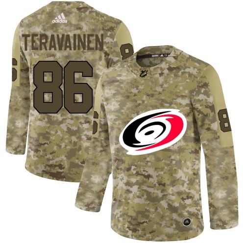 Adidas Carolina Hurricanes #86 Teuvo Teravainen Camo Authentic Stitched Jersey Men's