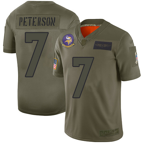 Minnesota Vikings #7 Patrick Peterson Camo Men's Stitched Limited 2019 Salute To Service Jersey Men's