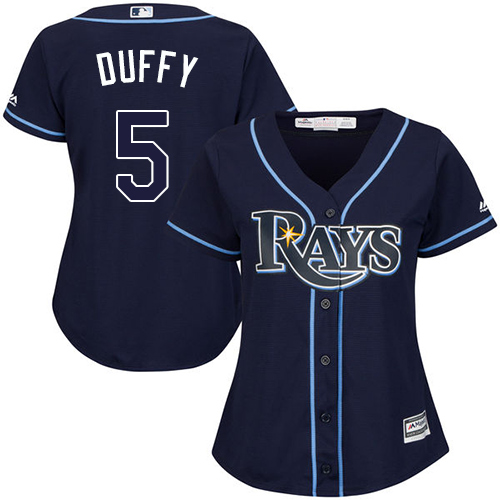 Tampa Bay Rays #5 Matt Duffy Dark Blue Alternate Women's Stitched Jersey Womens