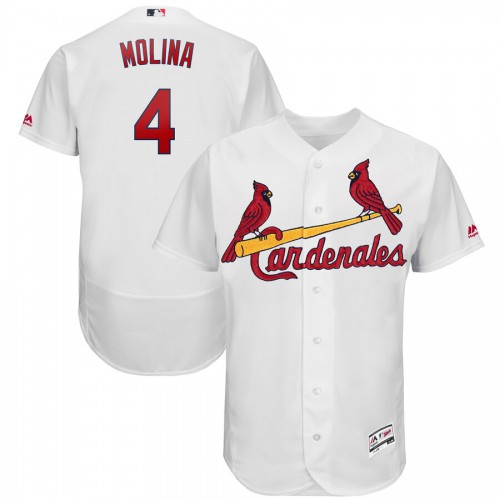 St. Louis St.Louis Cardinals #4 Yadier Molina Majestic 2019 Hispanic Heritage Flex Base Authentic Player Jersey White Men's
