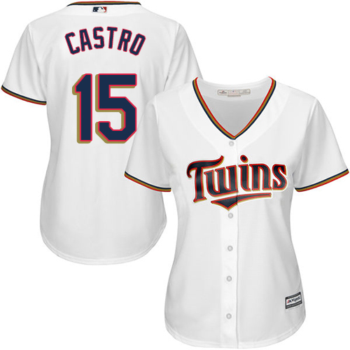 Minnesota Twins #15 Jason Castro White Home Women's Stitched Jersey Womens