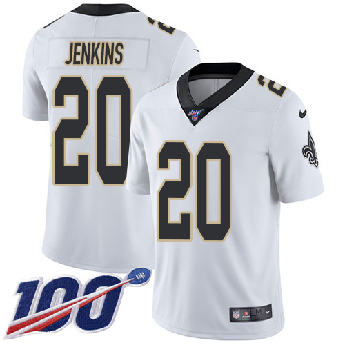 New Orleans Saints #20 Janoris Jenkins White Men's Stitched 100th Season Vapor Untouchable Limited Jersey Men's