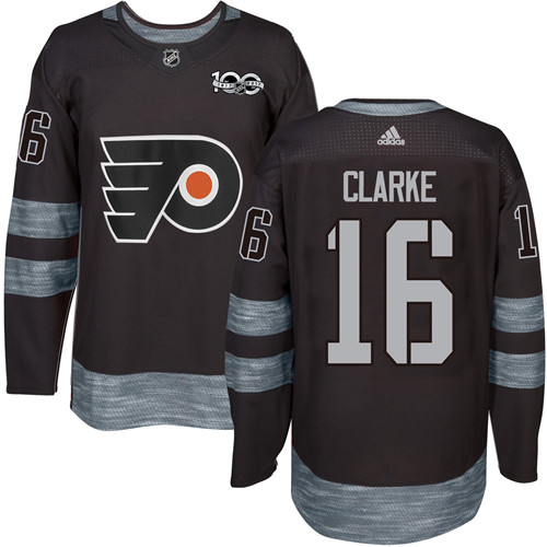 Adidas Philadelphia Flyers #16 Bobby Clarke Black 1917-2017 100th Anniversary Stitched Jersey Men's