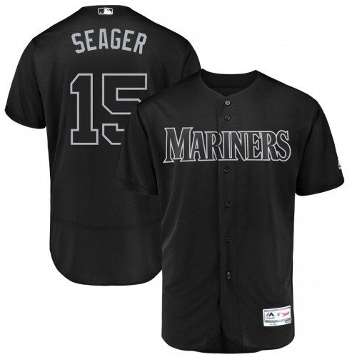 Seattle Seattle Mariners #15 Kyle Seager Seager Majestic 2019 Players' Weekend Flex Base Authentic Player Jersey Black Men's