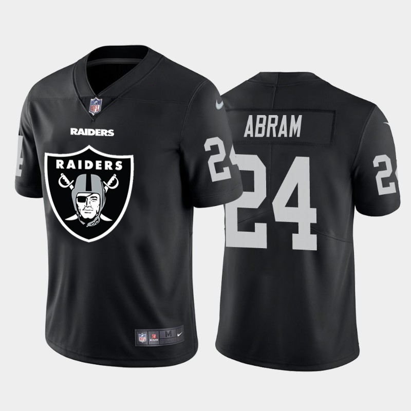 Las Vegas Raiders #24 Johnathan Abram Black Men's Big Team Logo Vapor Limited Jersey