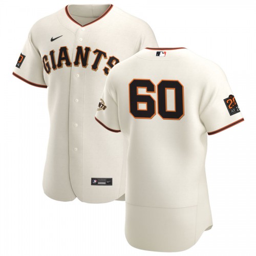 San Francisco San Francisco Giants #60 Wandy Peralta Men's Cream Home 2020 Authentic 20 at 24 Patch Player Jersey Men's