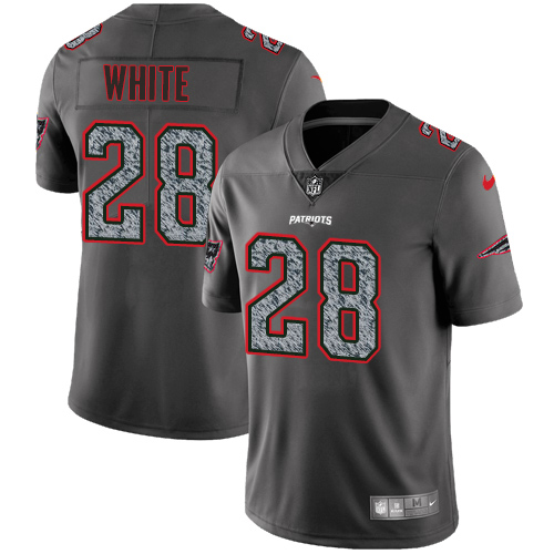 New England Patriots #28 James White Gray Static Men's Stitched Vapor Untouchable Limited Jersey Men's
