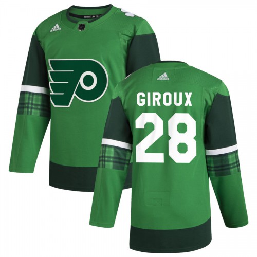 Philadelphia Philadelphia Flyers #28 Claude Giroux Men's Adidas 2020 St. Patrick's Day Stitched Jersey Green Men's