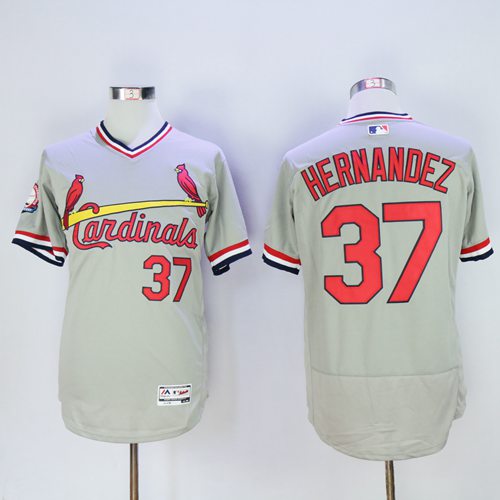 St.Louis Cardinals #37 Keith Hernandez Grey Flexbase Authentic Collection Cooperstown Stitched Jersey Men's