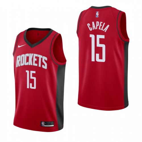 Houston Houston Rockets #15 Clint Capela Mens 2019-20 Icon Edition Red Stitched Jersey Mens
