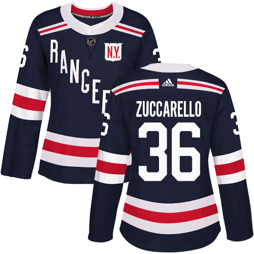 Adidas New York Rangers #36 Mats Zuccarello Navy Blue Authentic 2018 Winter Classic Women's Stitched Jersey Womens