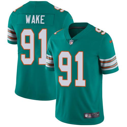 Miami Dolphins #91 Cameron Wake Aqua Green Alternate Youth Stitched Vapor Untouchable Limited Jersey Youth