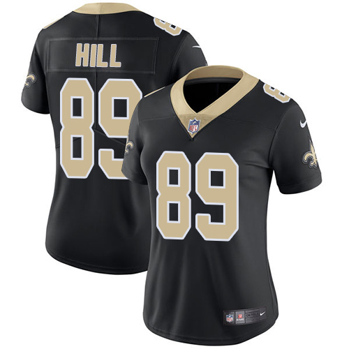 New Orleans Saints #89 Josh Hill Black Team Color Women's Stitched Vapor Untouchable Limited Jersey Womens