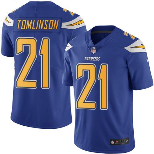Chargers #21 LaDainian Tomlinson Electric Blue Youth Stitched Limited Rush Jersey