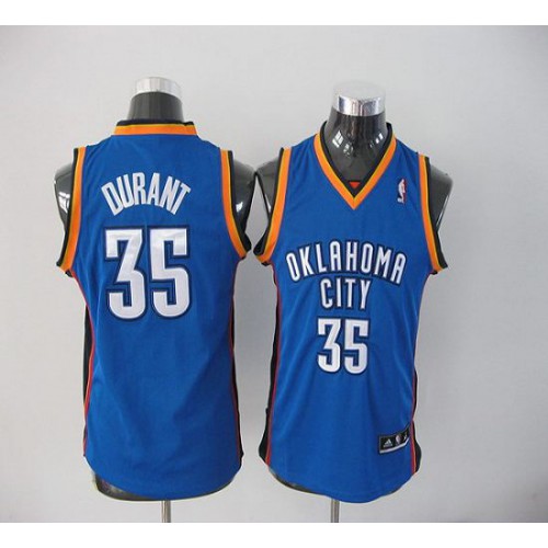 Oklahoma City Thunder #35 Kevin Durant Blue Stitched Youth Jersey Youth