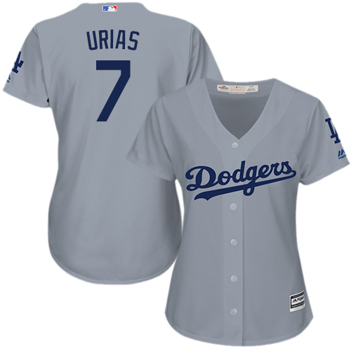 Los Angeles Dodgers #7 Julio Urias Grey Alternate Road Women's Stitched Jersey Womens