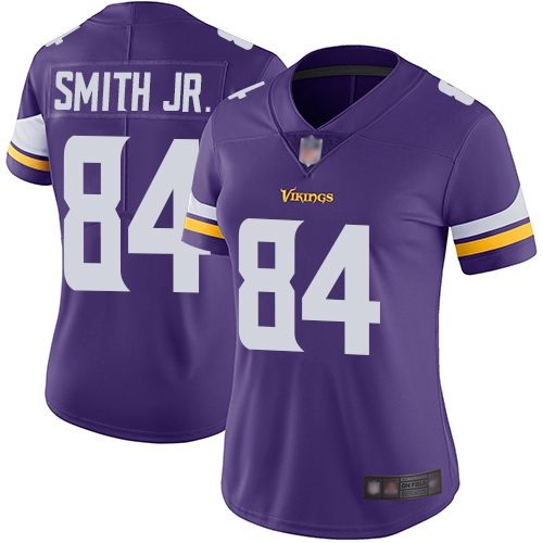 Minnesota Vikings #84 Irv Smith Jr. Purple Team Color Women's Stitched Vapor Untouchable Limited Jersey Womens