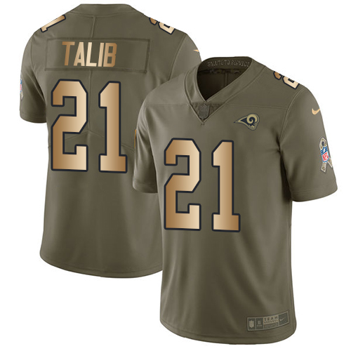 Los Angeles Rams #21 Aqib Talib Olive/Gold Youth Stitched Limited 2017 Salute to Service Jersey Youth