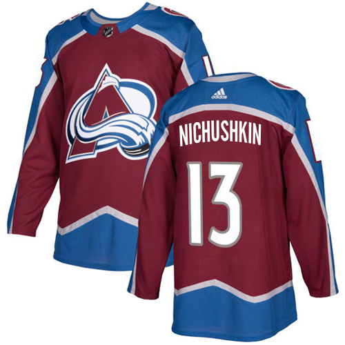 Adidas Colorado Avalanche #13 Valeri Nichushkin Burgundy Home Authentic Stitched Jersey Men's