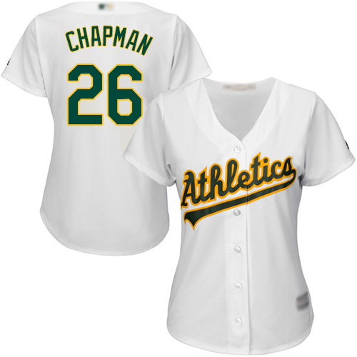 Oakland Athletics #26 Matt Chapman White Home Women's Stitched Jersey Womens