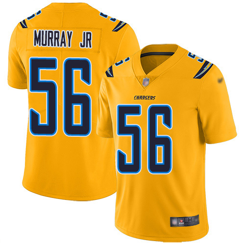 Los Angeles Chargers #56 Kenneth Murray Jr Gold Men's Stitched Limited Inverted Legend Jersey Men's