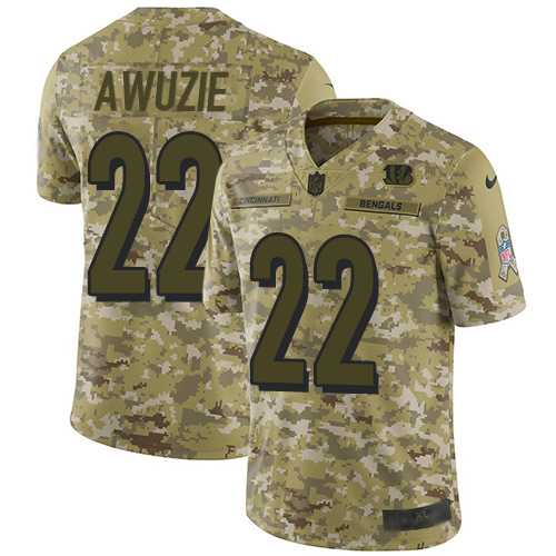 Cincinnati Bengals #22 Chidobe Awuzie Camo Men's Stitched Limited 2018 Salute To Service Jersey Youth