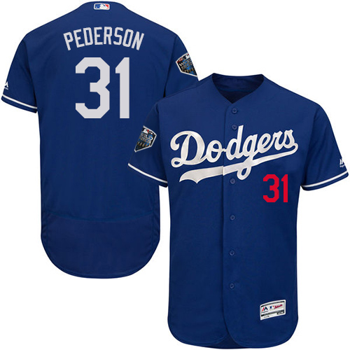 Los Angeles Dodgers #31 Joc Pederson Blue Flexbase Authentic Collection 2018 World Series Stitched Jersey Men's