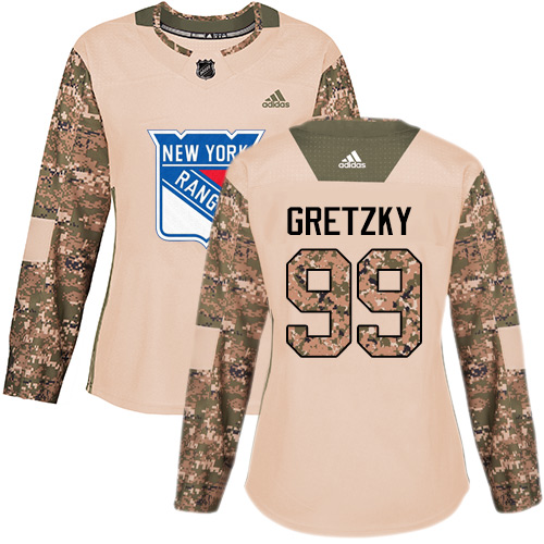 Adidas New York Rangers #99 Wayne Gretzky Camo Authentic 2017 Veterans Day Women's Stitched Jersey Womens
