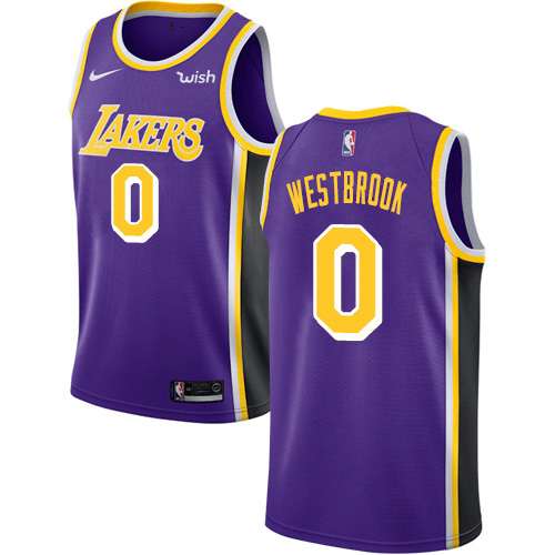 Los Angeles Lakers #0 Russell Westbrook Purple Swingman Statement Edition Jersey Mens