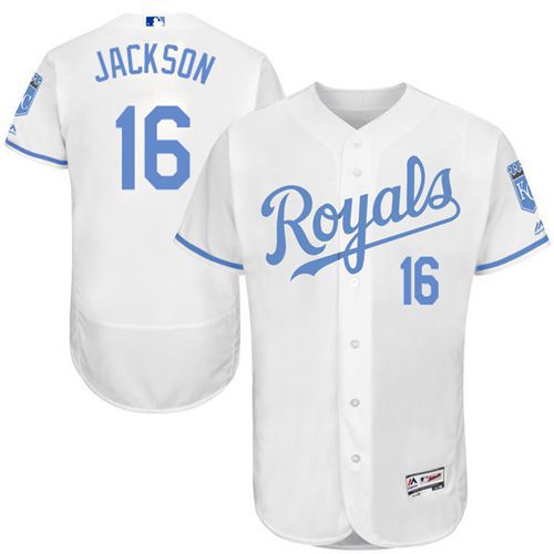 Kansas City Royals #16 Bo Jackson White Flexbase Authentic Collection Father's Day Stitched Jersey Men's