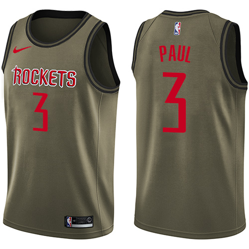 Houston Rockets #3 Chris Paul Green Salute to Service Youth Swingman Jersey Youth