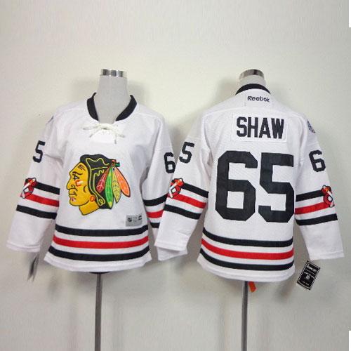 Chicago Blackhawks #65 Andrew Shaw White 2015 Winter Classic Stitched Youth Jersey Youth